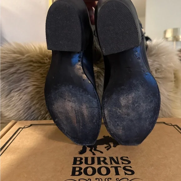 Burns 1876 Goat Leather 13” Mad Dog Winn Stitching Cowboy Boot 7.5 C - Like New! - Picture 7 of 12